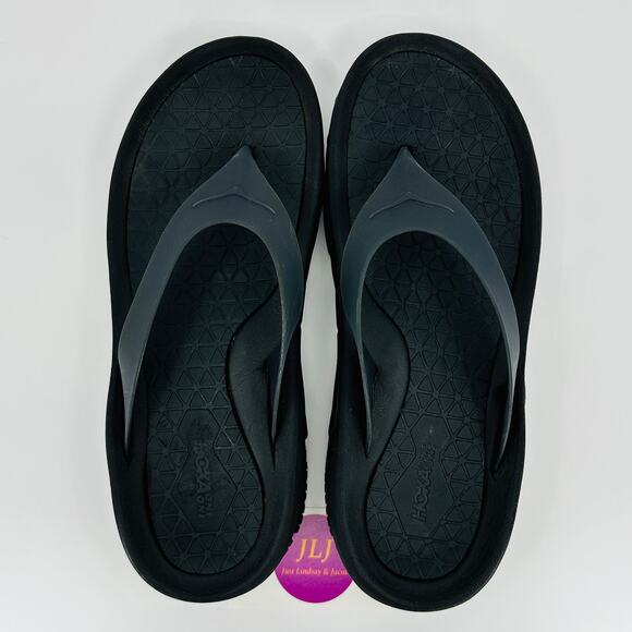 Hoka One One Men's Ora Recovery Flip Flop Thong Sandals Black Size 9/ 11 Women - Picture 9 of 11